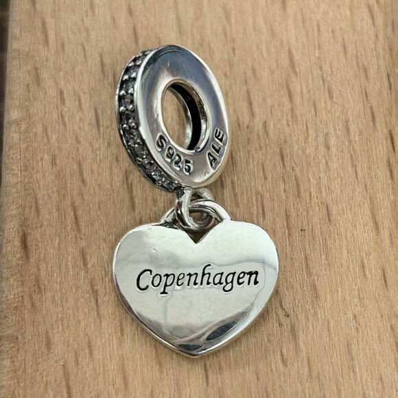 Pandora Copenhagen Heart Charm Pendant, S925 Silver Bracelets - Picture 1 of 4